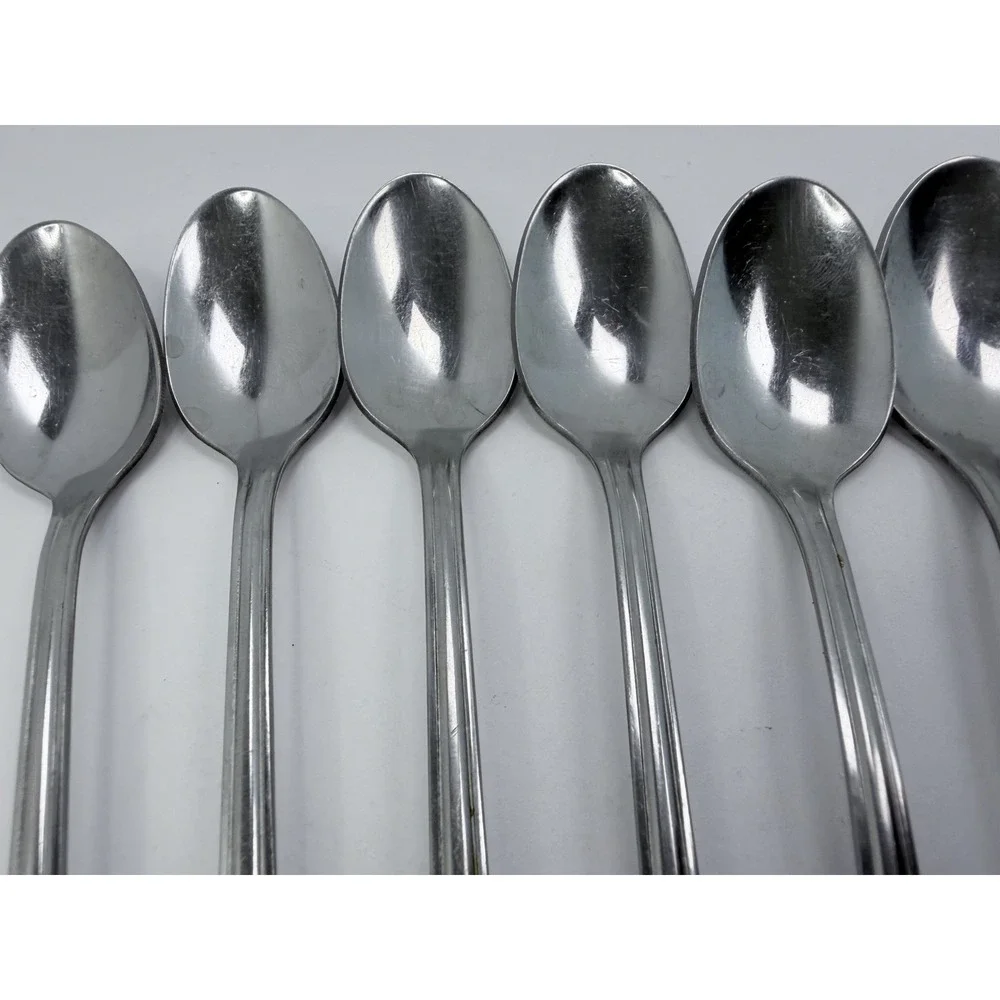 Stainless Oneida Roger's Strathmore Lot Of 9 Iced Tea Spoons
